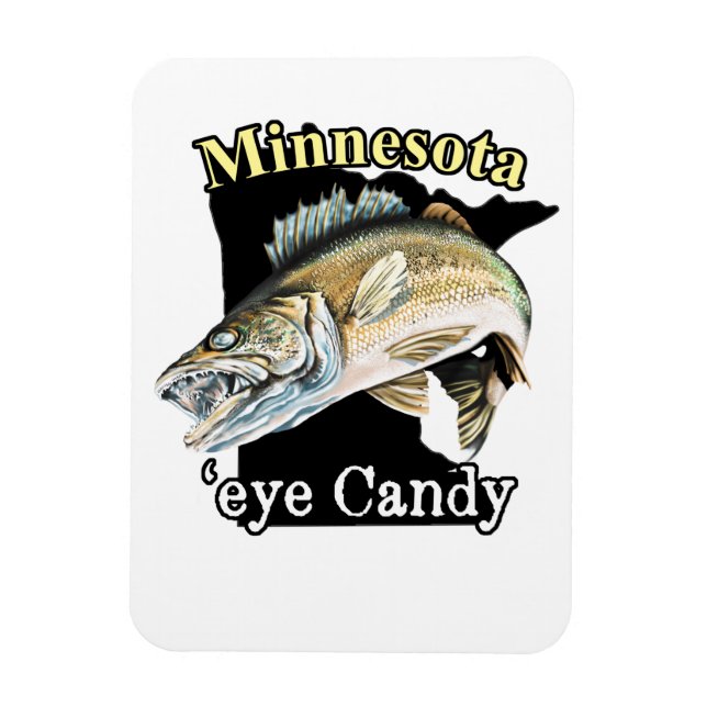Magnet Flexible Minnesota 'Eye Candy Funny Walleye Fishing (Vertical)