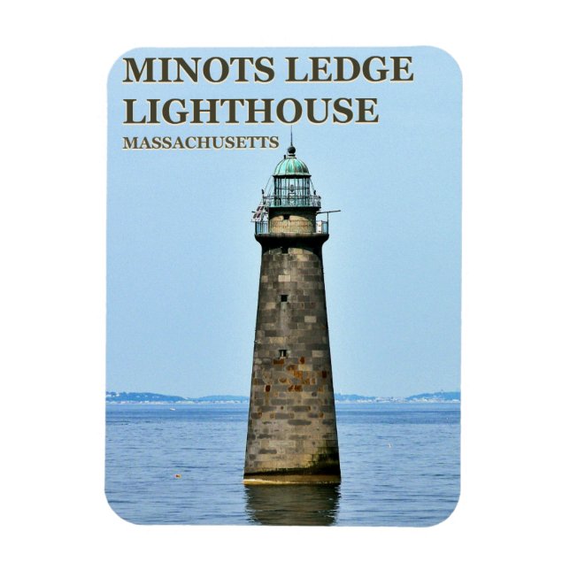 Magnet Flexible Minots Ledge Lighthouse, Massachusetts PhotoMagnet (Vertical)