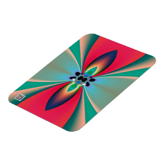 Magnet Flexible Miroir de symétrie abstrait en corail sarcelle Art (Côté Gauche)