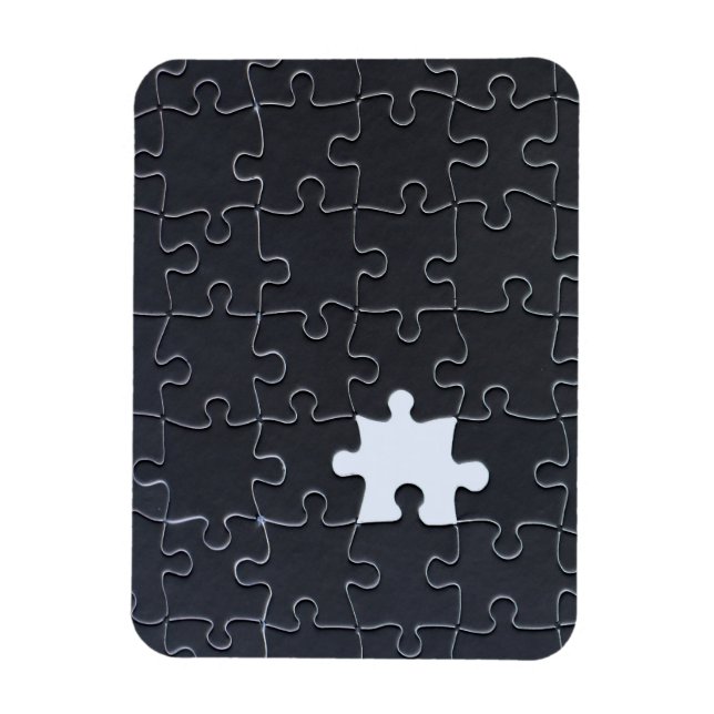 Magnet Flexible Missing Jigsaw Puzzle Piece black (Vertical)