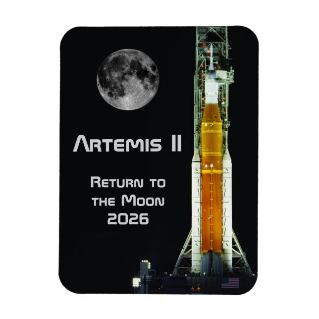 Magnet Flexible Mission Artemis II sur la Lune (Vertical)