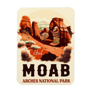 Magnet Flexible Moab Utah Vintage Sunset Arches Aventure Extérieur