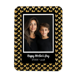 Magnet Flexible Mode foncé Faux Golden Foil Coeurs Fête des mères