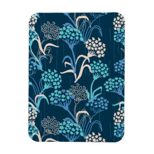 Magnet Flexible Modèle Floral Hydrangea stylisé - Bleu élégant