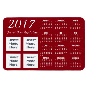 Magnet Flexible modèle magnétique du calendrier photo 2017