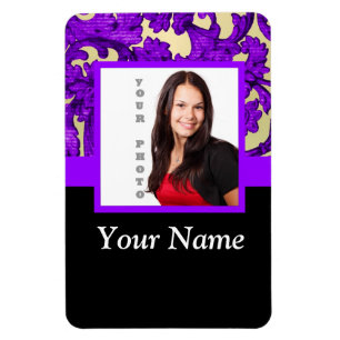 Magnet Flexible Modèle photo damassé fleuri violet