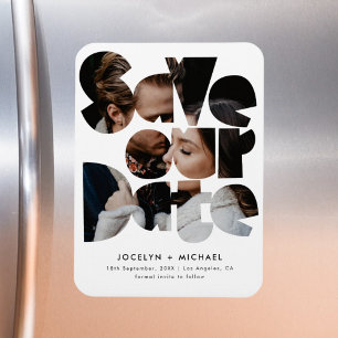 Magnet Flexible Modèle photo moderne Enregistrer le Mariage date