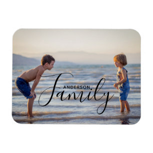 Magnet Flexible Modèle photo moderne simple Nom de famille personn