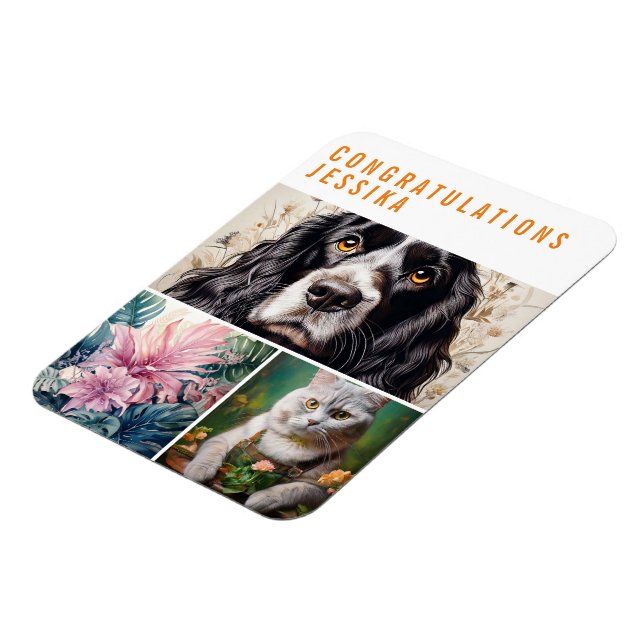 Magnet Flexible Modern Amaryllis Flower Orange  (Côté Gauche)