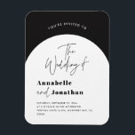 Magnet Flexible modern elegant script black and white arch wedding<br><div class="desc">Modern arch black and white script typography wedding</div>