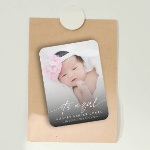 Magnet Flexible Modern It's a Girl Baby Newborn Photo Script