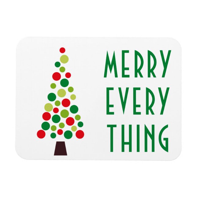 Magnet Flexible Modern Merry Everything  Holiday Tree   (Horizontal)