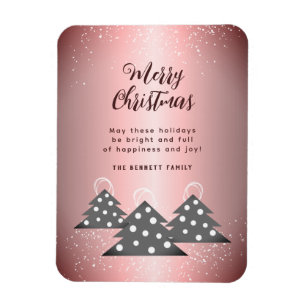 Magnet Flexible Modern Metallic Pink Christmas Tree 