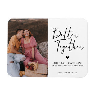 Magnet Flexible Modern Minimalist Photo Wedding Save The Date
