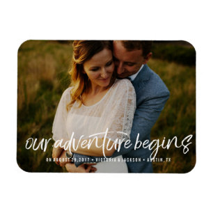 Magnet Flexible Modern Our Adventure Save the Date Photo mariage