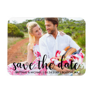 Magnet Flexible Modern Save the Date Fiançailles Couple Photo