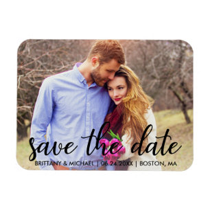 Magnet Flexible Modern Save the Date Photo Fiançailles