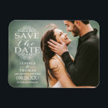 Magnet Flexible Modern White Swirls | Custom Photo Save The Date<br><div class="desc">Modern White Swirls | Custom Photo Save The Date Magnets.</div>