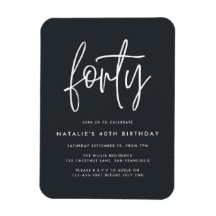 Magnet Flexible Moderne 40e anniversaire simple design photo de sc