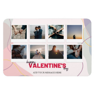 Magnet Flexible Moderne 8 Photo Collage Cadeau de Saint Valentin