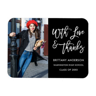 Magnet Flexible Moderne Brush Script Love Merci Graduation