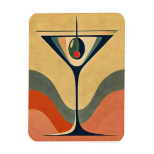 Magnet Flexible Moderne du milieu du siècle "vague de martini aux
