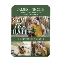 Moderne Écologique Enregistrer la Date Mariage 3 P