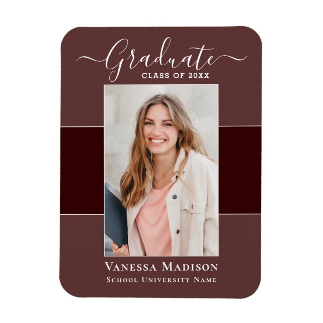 Magnet Flexible Moderne | Elegant 1 photo Grad Faire-part (Vertical)