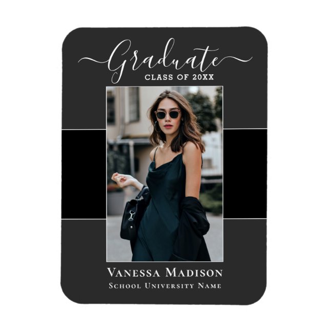 Magnet Flexible Moderne | Elegant 1 photo Grad Faire-part (Vertical)