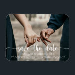 Magnet Flexible Moderne Élégant Enregistrer La Date Flexible Photo<br><div class="desc">Annoncez votre date et votre emplacement mariage avec ces Magnet Réservez la date de script élégants et modernes. Customisez avec une photo et les détails de votre mariage.</div>