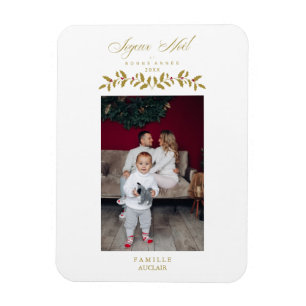 Magnet Flexible Moderne Élégant Joyeux Noël Photo Famille Français