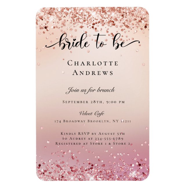 Magnet Flexible Moderne, Glitter Bride to be (Vertical)
