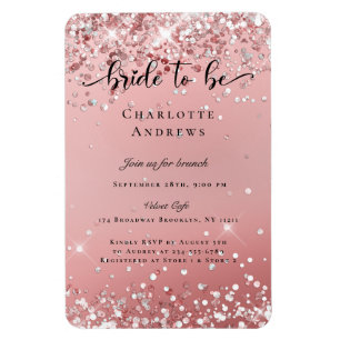 Magnet Flexible Moderne, Glitter Bride to be Invitation Aimant