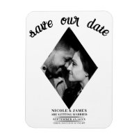 Moderne Minimaliste Diamant Photo Mariage Date à S