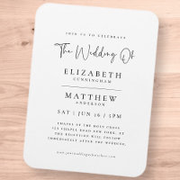 Moderne minimaliste Élégant Mariage simple
