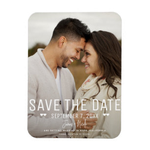Magnet Flexible Moderne Minimaliste Photo de Mariage Enregistrer l