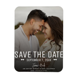 Magnet Flexible Moderne Moody Save the Date Photo de mariage