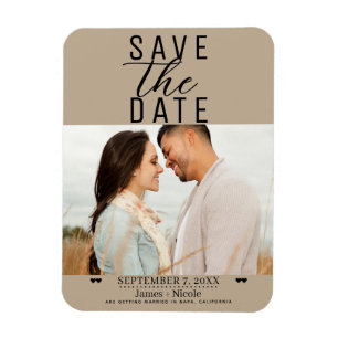 Magnet Flexible Moderne Photo de mariage beige aveline pour annonc