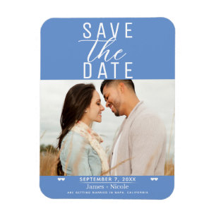Magnet Flexible Moderne Photo de mariage de sauvegarde de la Bleu 