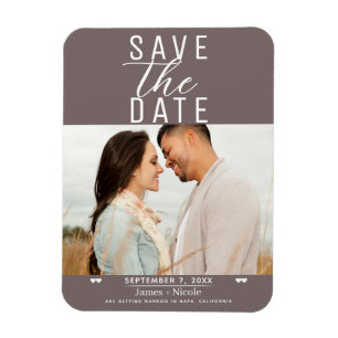 Magnet Flexible Moderne Photo de mariage Taupe Champignon pour ann