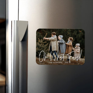 Magnet Flexible Moderne Photo de vacances avec texte Joyeux Noël