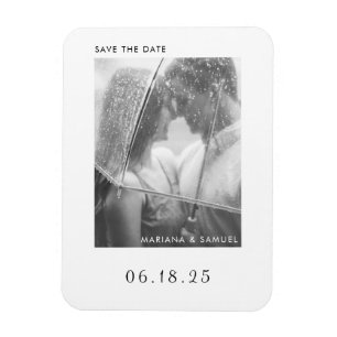 Magnet Flexible Moderne Photo Minimaliste Noir Blanc Enregistrer l