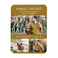 Moderne Rustique Or Économisez la Date Mariage 3 P