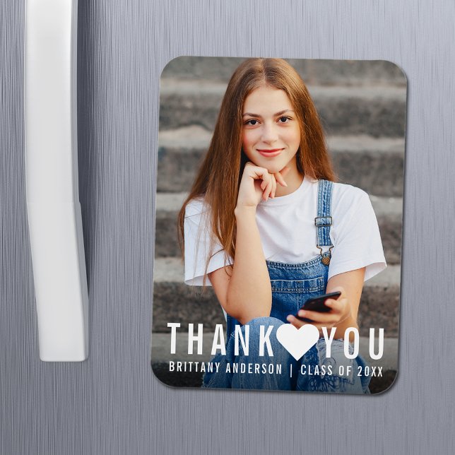 Magnet Flexible Moderne tendance Merci coeur (Customize to change text size or text style.)
