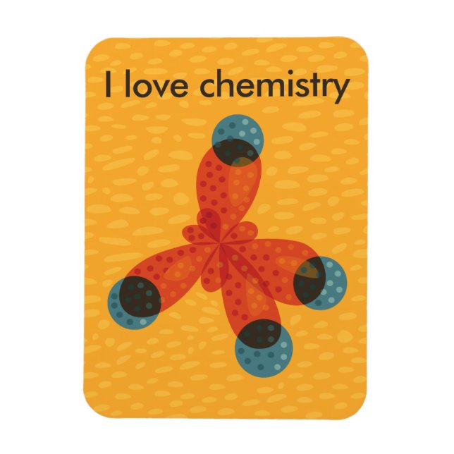 Magnet Flexible Molecule Art I Love Chimie (Vertical)