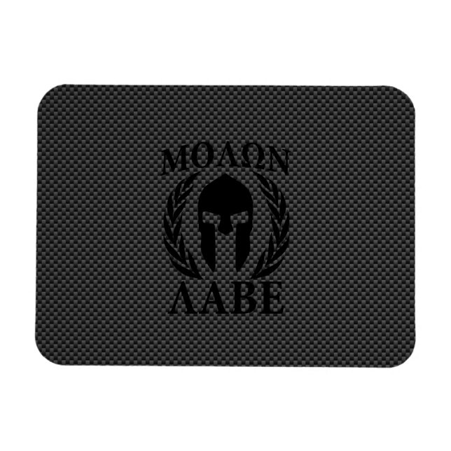 Magnet Flexible Molon Labe Spartan Warrior Laurels Décor Carbone (Horizontal)
