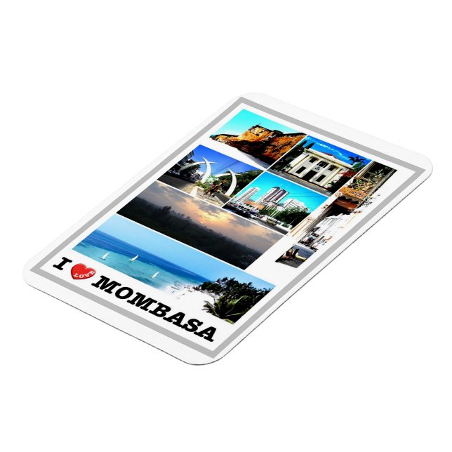 Magnet Flexible Mombasa - Kenya - I Love - (Côté Gauche)