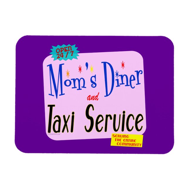 Magnet Flexible Moms Diner et service de taxi Retro Says (Horizontal)