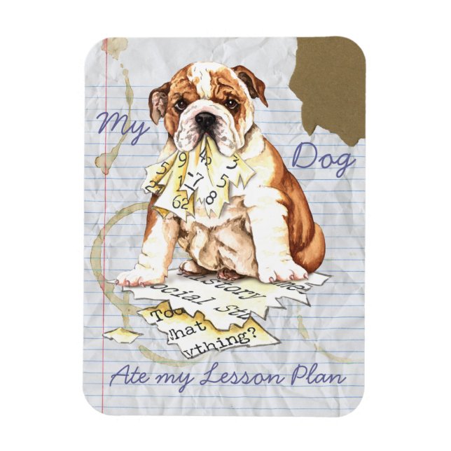 Magnet Flexible Mon Bulldog Met à jour mon plan de leçon (Vertical)