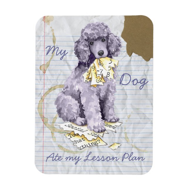 Magnet Flexible Mon caniche standard a mangé mon plan de leçon (Vertical)